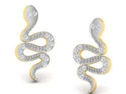 Snake Shape Earrings With Diamonds 3D print model