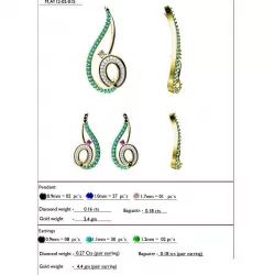 Spiral Pendant and Earrings With Gemstones 3D print model
