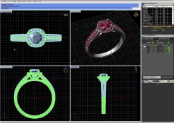 Squircle Shape Halo Side Stone Ring 3D print model
