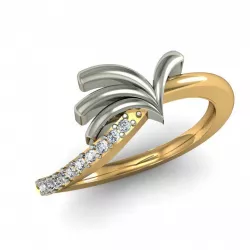 Swirl Gold Ring With Diamonds 42 3D print model