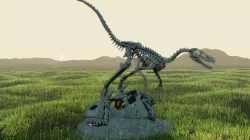 Velociraptor Skeleton Diorama with T-Rex 3D print model