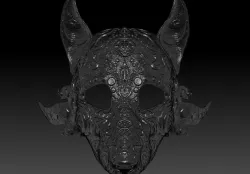 wolf mask wolf mask stl wolf mask masquerade wolf mask halloween 3D print model