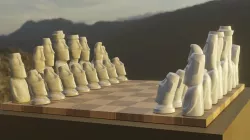 3D printable Moai Chess Set 6 Pieces STL OBJ 3MF 3D print model