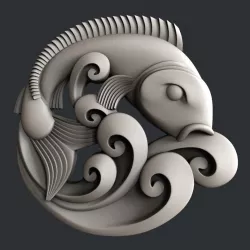3d STL models for CNC or 3d printer Fish 3D print model