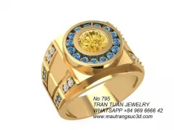795 Korea Diamond Men ring 3D print model
