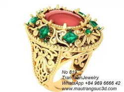 819 Flower Cocktail Ring 3D print model