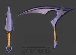 Akali rework weapons kunai and kama  3D print model