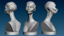 Alien Girl Head for 3D Print 3D print model