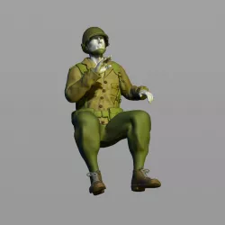 American Army Military Driver      Second World War 3D print model