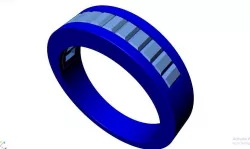 Baguette Ring  Band With Under Gallery  3D print model