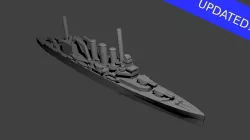British County Kent Class Cruiser Warship 3D print model
