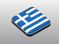 Button shape Greece Flag 3D print model