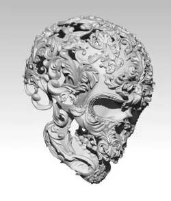 Carved Man Skull Art 3D print model