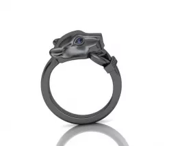 Cat ring printable 3d model  with diamonds N10278 3D print model