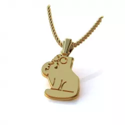 Cat Shaped Gold Pendant 3D print model