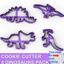 COOKIE CUTTER 4 DINOSAURS PACK 3D print model