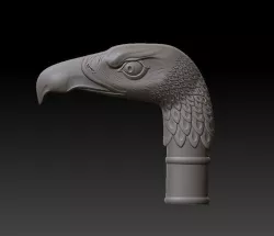Crutch with head of eagle 3D print model