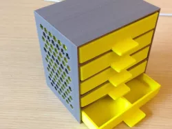 Customizable drawer box with hex pattern sides