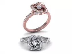 Delicate mobius  diamond ring printable 3d model 0288  3D print model