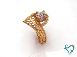 diamond gold ring 3d printable jewel stone ring 3D print model