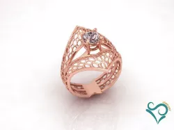 diamond gold ring printable jewel engagement ring  3D print model