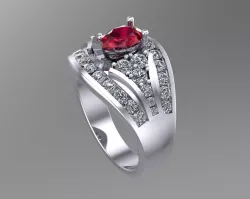 Diamond Pear gold rings NN093 3D print model