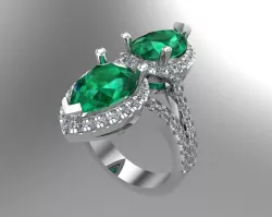 Diamond Pear golden rings NN101 3D print model