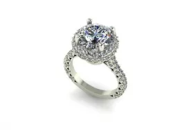 Double halo engagement ring 10mm center size 5 75 3D print model
