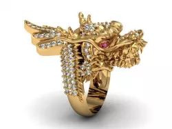dragon ring gem 3D print model