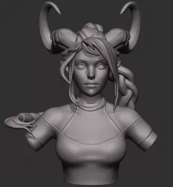 Elf Bust 3D Print Model  3D print model