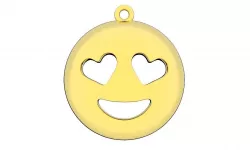 Emoji gold pendant printable Smiley love jewelry 3dm stl file  3D print model