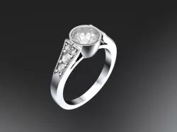 Engagement ring 3D print model