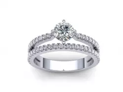 Engagement ring Two diamond arrows printable model 0281 3D print model