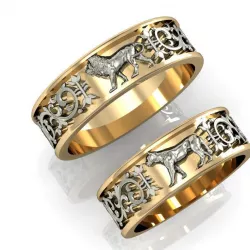 engagement rings lion and lioness   3D print model