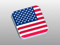 Flag of USA Button Shape 3D print model