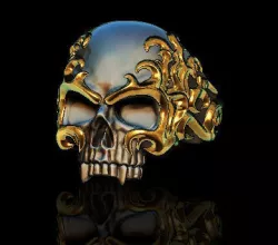 Flame skull ring 3D print model