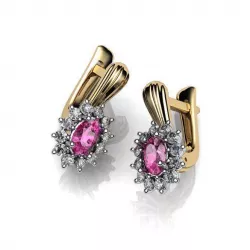 Flower Shaped Earrings With Gem 3D print model