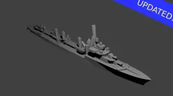 French Aigle Class Destroyer Warship 3D print model
