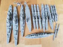French Miniature WWII Warship Collection 3D print model