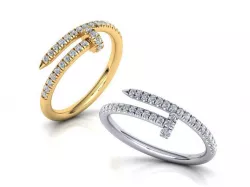 French Pave setting arrow ring 3dmodel N0301 printable  3D print model
