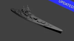 French Richelieu Class Battleship 3D print model