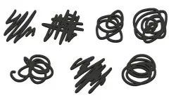 Geometric Shapes and Scribbles Coaster Set 3D print model