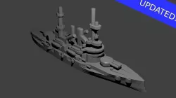 German Deutschland Class Battleship 3D print model