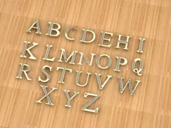 Gold Alphabets pendant lightweight for gold and silver jewellery 3D print model