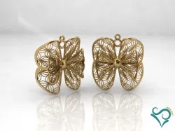 Gold earrings fashion Jewellry 3d printable 3D print model
