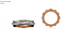 Hexagon Shaped Ring With Diamonds 3D print model