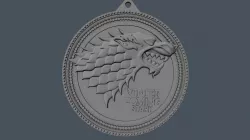 House Stark Wolf Medallion 3D print model 3D print model