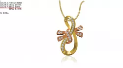 Infinity Loop Gold Pendant With Diamonds 2 3D print model
