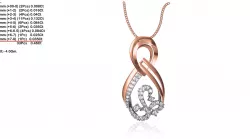 Infinity Loop Rose Gold Pendant With Diamonds 3D print model
