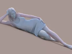 Lady lying down 3D print model